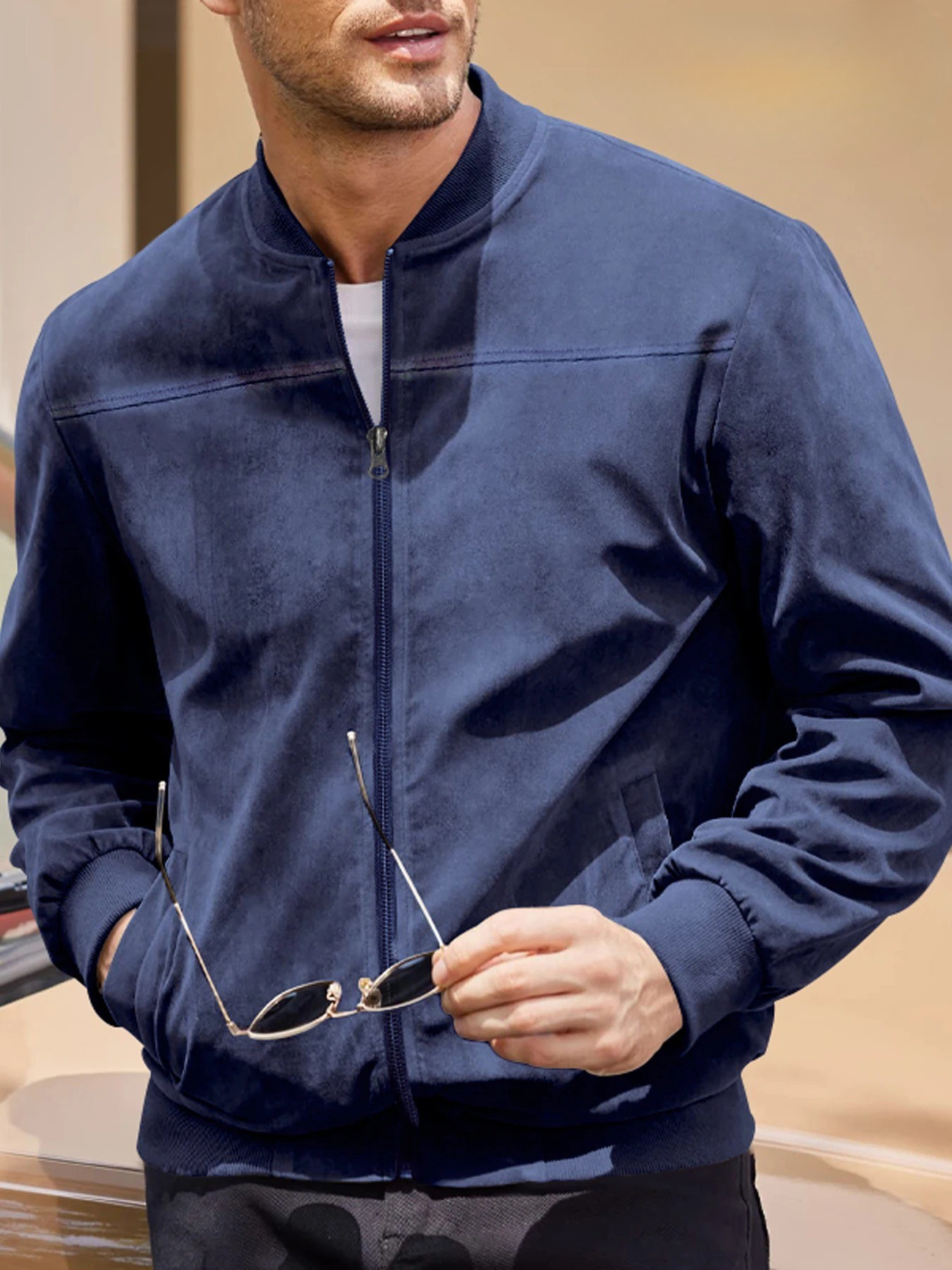 Élian – Elegancki skórzany bomber męski