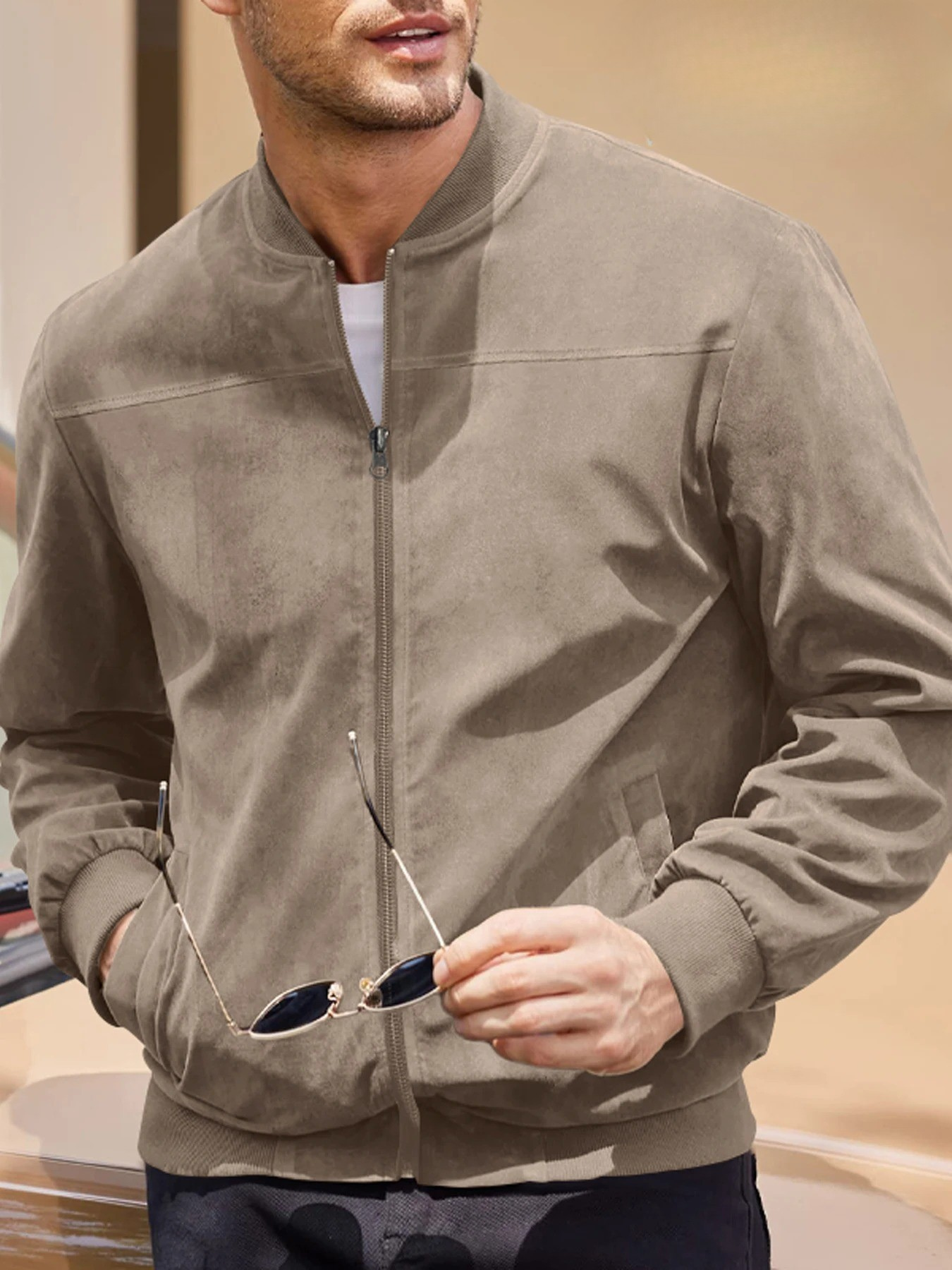 Élian – Elegancki skórzany bomber męski