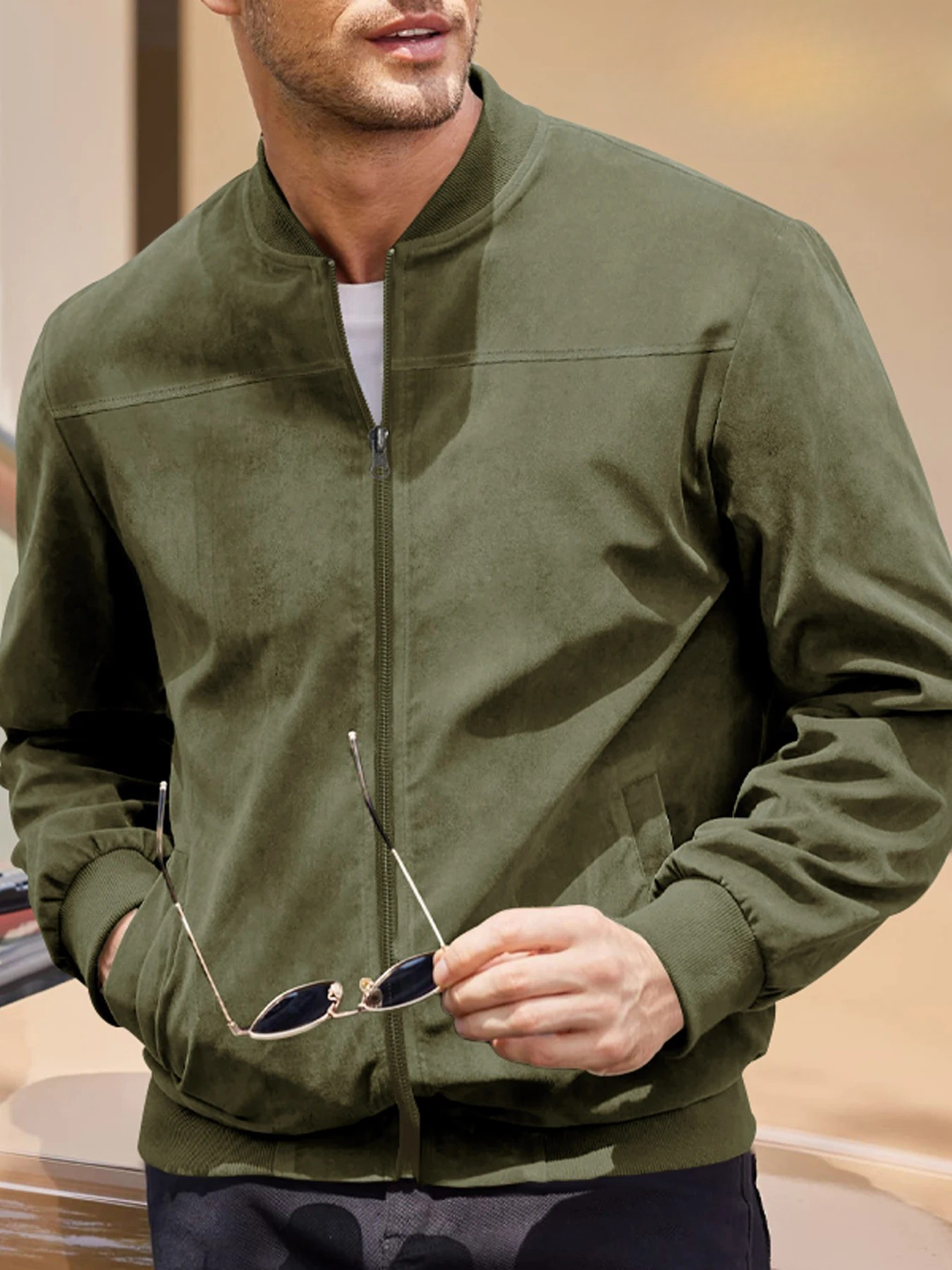 Élian – Elegancki skórzany bomber męski