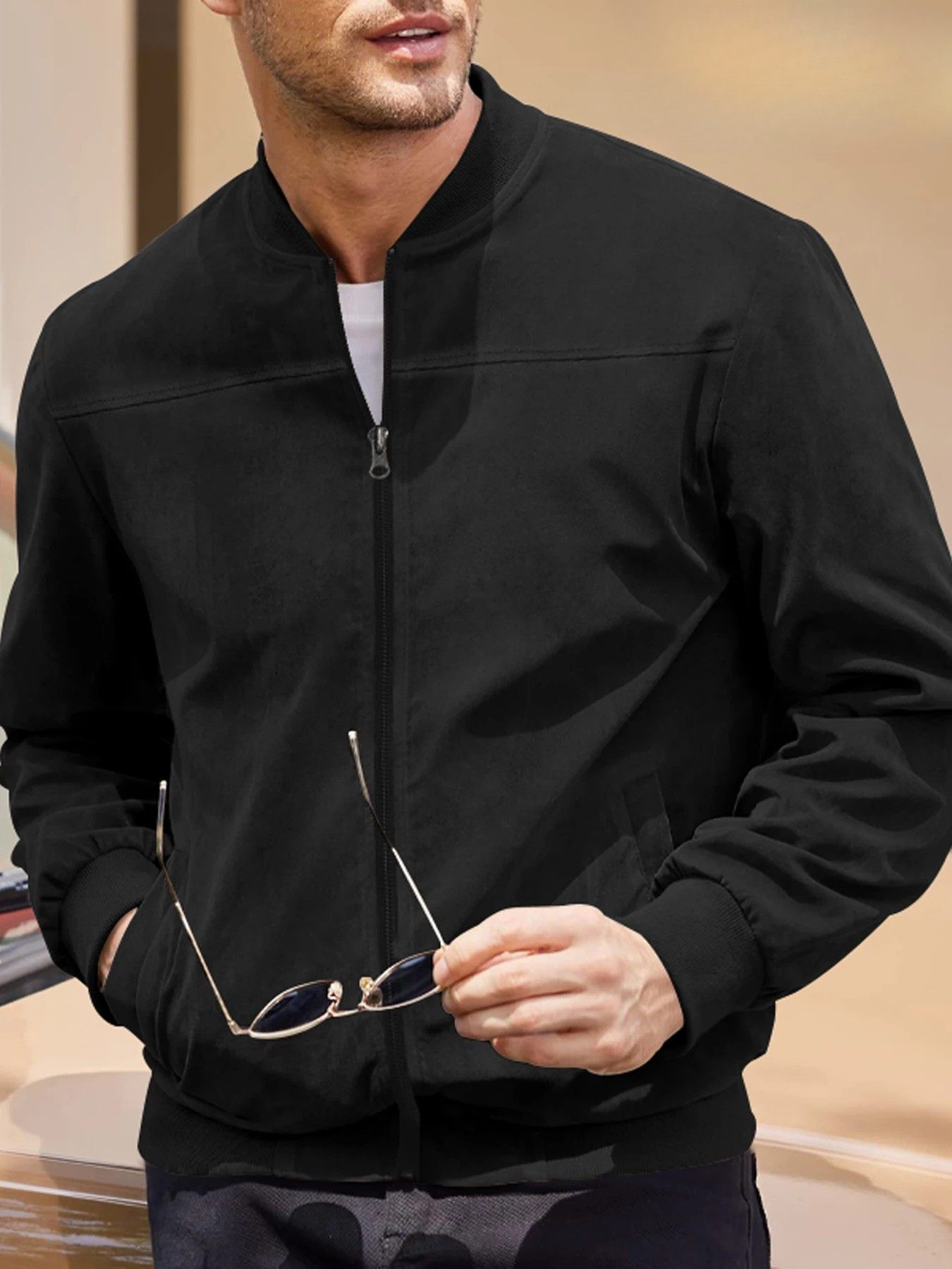 Élian – Elegancki skórzany bomber męski